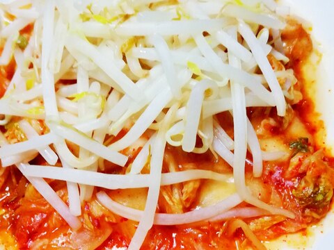 鶏キムチの電子レンジ蒸し